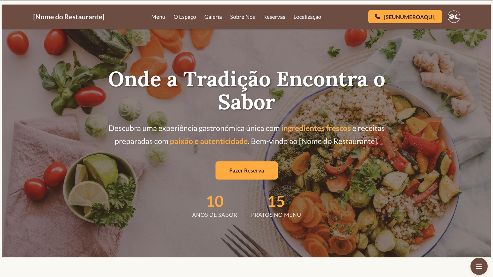 Template de Website para Restaurante