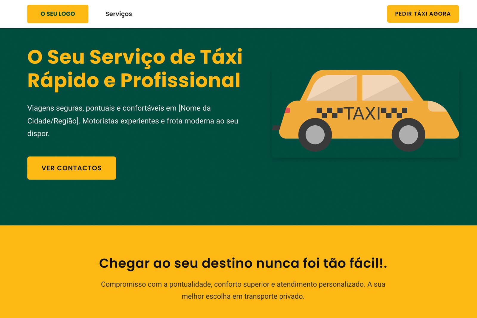 Template de Website para Taxistas